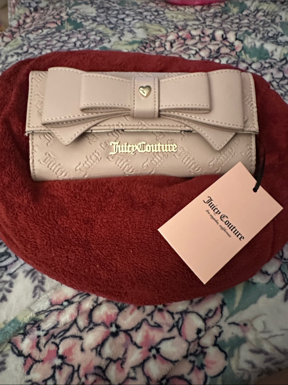 Juicy Couture Light Blush Bow-Accent Wallet NWT